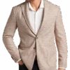 Joseph Abboud Slim Fit Notch Lapel Knit Sport Coat Tan Plaid 1 Joseph Abboud Slim Fit Notch Lapel Knit Sport Coat Tan Plaid -Male Clothing Store MW40 15N9 65 JOSEPH ABBOUD TAN PLAID MAIN