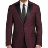 After Hours Slim Fit Dinner Jacket, Burgundy Jacquard -Male Clothing Store MW40 15NV 60 AFTER HOURS BURGUNDY JACQUARD MAIN 1
