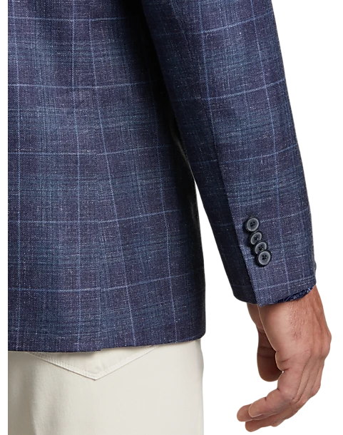 Joseph Abboud Modern Fit Sport Coat, Blue Plaid 4 Joseph Abboud Modern Fit Sport Coat, Blue Plaid - Image 2