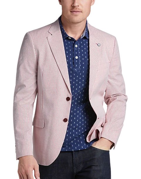Nautica Modern Fit Light Weight Sport Coat, Green Seersucker 3 Nautica Modern Fit Light Weight Sport Coat, Green Seersucker