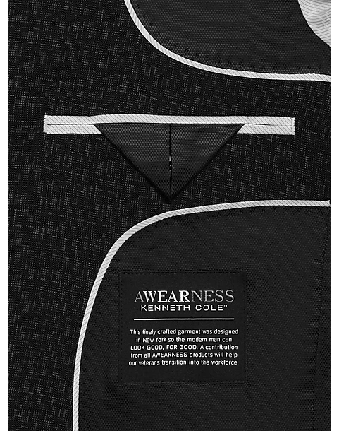 Awearness Kenneth Cole Performance Modern Fit Sport Coat, Black Check 5 Awearness Kenneth Cole Performance Modern Fit Sport Coat, Black Check - Image 3
