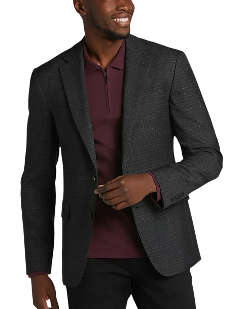 Awearness Kenneth Cole Performance Modern Fit Sport Coat, Black Check 3 Awearness Kenneth Cole Performance Modern Fit Sport Coat, Black Check