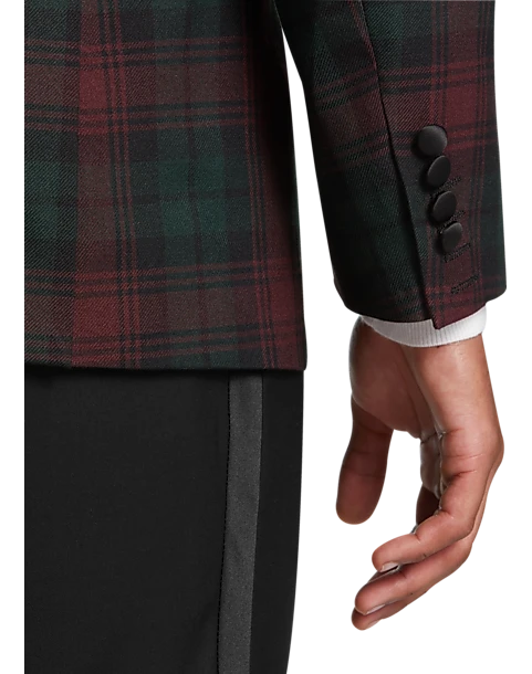 Paisley & Gray Slim Fit Dinner Jacket, Wineberry Plaid 4 Paisley & Gray Slim Fit Dinner Jacket, Wineberry Plaid - Image 2