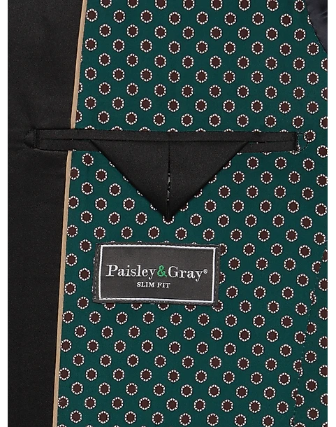 Paisley & Gray Slim Fit Dinner Jacket, Wineberry Plaid 6 Paisley & Gray Slim Fit Dinner Jacket, Wineberry Plaid - Image 4
