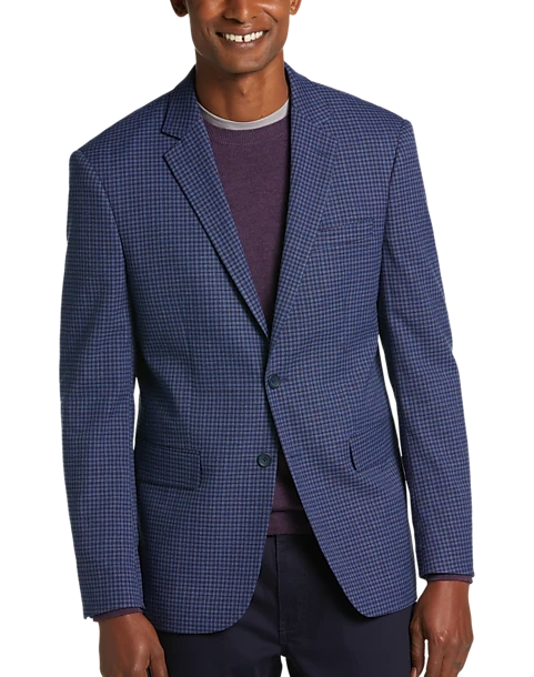 Pronto Uomo Modern Fit Sport Coat, Blue Check 3 Pronto Uomo Modern Fit Sport Coat, Blue Check