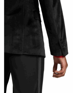 Paisley & Gray Slim Fit Double Breasted Dinner Jacket, Black -Male Clothing Store MW40 168L 02 PAISLEY GRAY BLACK ALT2