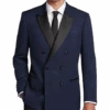 Egara Slim Fit Peak Lapel Double Breasted Dinner Jacket, Black Tic 1 Egara Slim Fit Peak Lapel Double Breasted Dinner Jacket, Black Tic -Male Clothing Store MW40 16D9 71 EGARA NAVY TIC MAIN 1