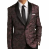 Egara Slim Fit Dinner Jacket, Maroon Floral 2 Egara Slim Fit Dinner Jacket, Maroon Floral -Male Clothing Store MW40 16FW 11 EGARA RED FLORAL MAIN