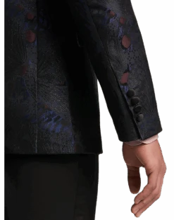 Paisley & Gray Slim Fit Dinner Jacket, Black, Navy & Burgundy Floral -Male Clothing Store MW40 16J2 07 PAISLEY GRAY BLACK NAVY BURGUNDY ALT2