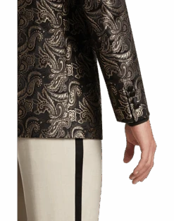 Paisley & Gray Slim Fit Dinner Jacket, Brown & Gold Jacquard -Male Clothing Store MW40 16J4 73 PAISLEY GRAY BROWN GOLD ALT2