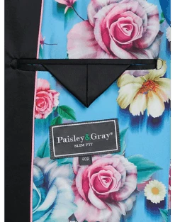 Paisley & Gray Slim Fit Dinner Jacket, Turquoise -Male Clothing Store MW40 16J7 25 PAISLEY GRAY TURQUOISE ALT3 1