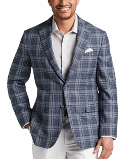 Joseph Abboud Modern Fit Notch Lapel Sport Coat, Blue Plaid