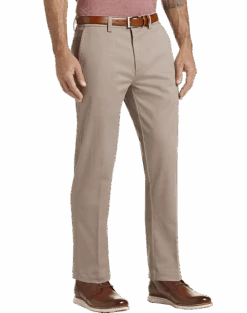 Haggar Iron Free Premium Straight Fit Khaki Pants, Tan