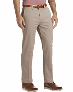 Haggar Iron Free Premium Straight Fit Khaki Pants, Heather Gray