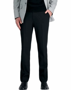 J.M. Haggar Premium 4-Way Stretch Classic Fit Dress Pants, Black Sharkskin