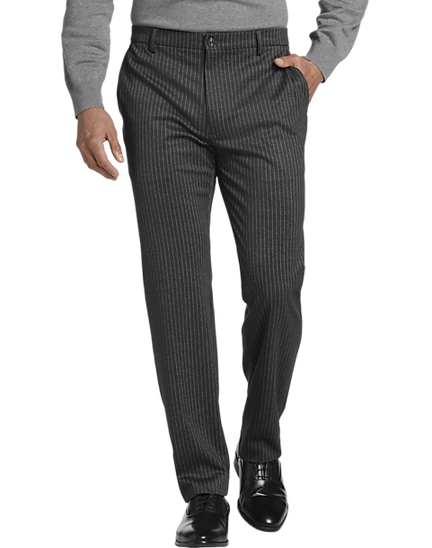 Michael Strahan Modern Fit Dress Pants, Gray Pinstripe 3 Michael Strahan Modern Fit Dress Pants, Gray Pinstripe