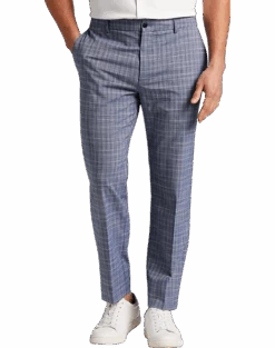 Michael Strahan Modern Fit Pants, Navy Plaid