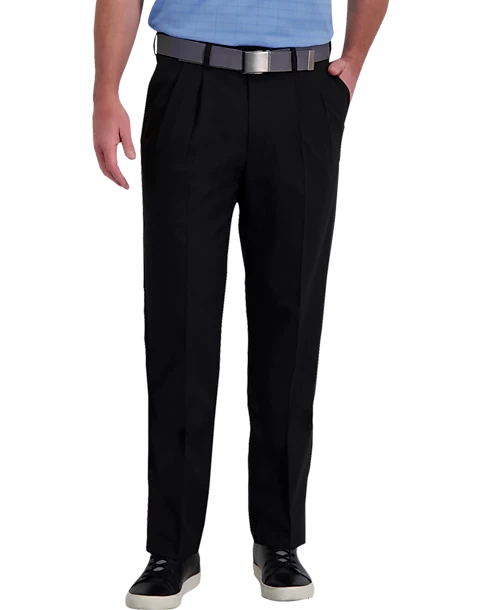 Haggar Cool Right® Performance Flex Classic Fit Pleated-Front Pants, Midnight 3 Haggar Cool Right® Performance Flex Classic Fit Pleated-Front Pants, Midnight