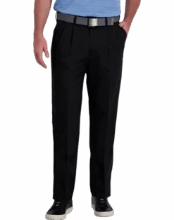 Haggar Cool Right® Performance Flex Classic Fit Pleated-Front Pants, Black