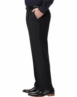 Haggar Premium Comfort Classic Fit Pleat-Front Pants, Black 8 Haggar Premium Comfort Classic Fit Pleat-Front Pants, Black -Male Clothing Store MW40 235R 02 HAGGAR BLACK ALT2