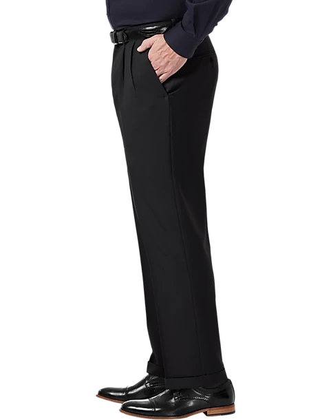 Haggar Premium Comfort Classic Fit Pleat-Front Pants, Black 5 Haggar Premium Comfort Classic Fit Pleat-Front Pants, Black - Image 3