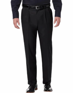 Haggar Premium Comfort Classic Fit Pleat-Front Pants, Black
