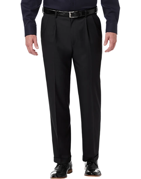Haggar Premium Comfort Classic Fit Pleat-Front Pants, Black 3 Haggar Premium Comfort Classic Fit Pleat-Front Pants, Black