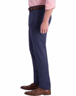 Haggar Iron-Free Premium Khaki™ Slim/Straight Fit Flat-Front Pants, Heather Gray 8 Haggar Iron-Free Premium Khaki™ Slim/Straight Fit Flat-Front Pants, Heather Gray -Male Clothing Store MW40 235T 07 HAGGAR INDIGO ALT2 1