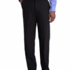J.M. Haggar™ 4-Way Stretch Classic Fit Flat-Front Pants, Charcoal Heather -Male Clothing Store MW40 235W 02 HAGGAR BLACK SOLID MAIN 3