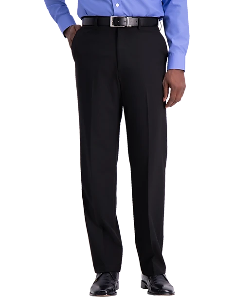 J.M. Haggar™ 4-Way Stretch Classic Fit Flat-Front Pants, Charcoal Heather 3 J.M. Haggar™ 4-Way Stretch Classic Fit Flat-Front Pants, Charcoal Heather