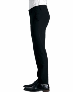 J.M. Haggar Ultra Slim Fit Flat-Front Pants, Black Sharkskin 7 J.M. Haggar Ultra Slim Fit Flat-Front Pants, Black Sharkskin -Male Clothing Store MW40 237E 02 HAGGAR BLACK SOLID ALT2