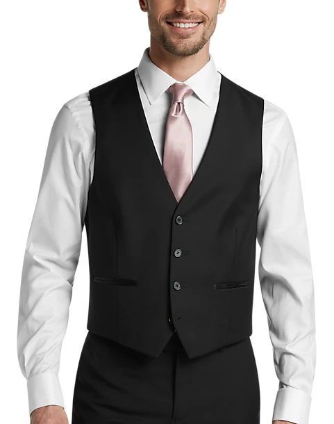Calvin Klein Slim Fit Suit Separates Tuxedo Vest, Black 3 Calvin Klein Slim Fit Suit Separates Tuxedo Vest, Black