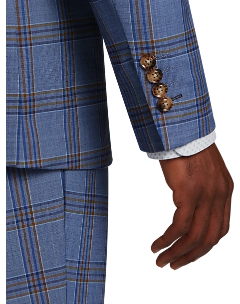 Tayion Classic Fit Suit Separates Coat, Navy & Rust Plaid 4 Tayion Classic Fit Suit Separates Coat, Navy & Rust Plaid - Image 2
