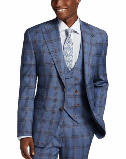 Tayion Classic Fit Suit Separates Coat, Navy & Rust Plaid 11 Tayion Classic Fit Suit Separates Coat, Navy & Rust Plaid -Male Clothing Store MW40 3W8P 61 TAYION NAVY RUST PLAID ALT4
