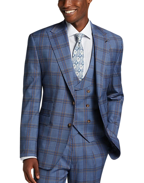 Tayion Classic Fit Suit Separates Coat, Navy & Rust Plaid 7 Tayion Classic Fit Suit Separates Coat, Navy & Rust Plaid - Image 5
