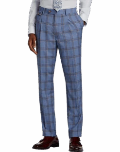 Tayion Classic Fit Suit Separates Pants, Navy & Rust Plaid