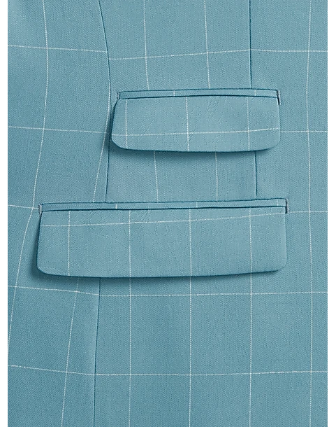 Tayion Classic Fit Suit Separates Coat, Light Blue & Cream Windowpane 6 Tayion Classic Fit Suit Separates Coat, Light Blue & Cream Windowpane - Image 4