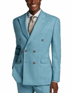 Tayion Classic Fit Suit Separates Coat, Light Blue & Cream Windowpane 11 Tayion Classic Fit Suit Separates Coat, Light Blue & Cream Windowpane -Male Clothing Store MW40 3W94 67 TAYION LT BLUE CREAM WINDOWPANE ALT4