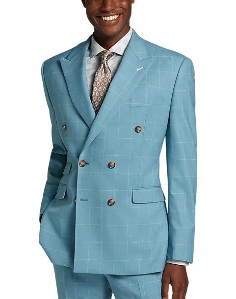 Tayion Classic Fit Suit Separates Coat, Light Blue & Cream Windowpane 7 Tayion Classic Fit Suit Separates Coat, Light Blue & Cream Windowpane - Image 5