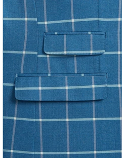 Tayion Classic Fit Suit Separates Coat, Blue & Cream Windowpane 10 Tayion Classic Fit Suit Separates Coat, Blue & Cream Windowpane -Male Clothing Store MW40 3W98 67 TAYION BLUE CREAM WINDOWPANE ALT3