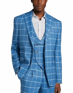 Tayion Classic Fit Suit Separates Coat, Blue & Cream Windowpane 11 Tayion Classic Fit Suit Separates Coat, Blue & Cream Windowpane -Male Clothing Store MW40 3W98 67 TAYION BLUE CREAM WINDOWPANE ALT4