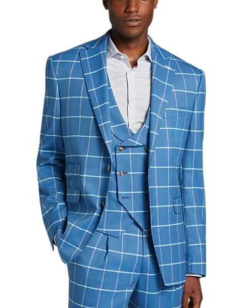 Tayion Classic Fit Suit Separates Coat, Blue & Cream Windowpane 7 Tayion Classic Fit Suit Separates Coat, Blue & Cream Windowpane - Image 5