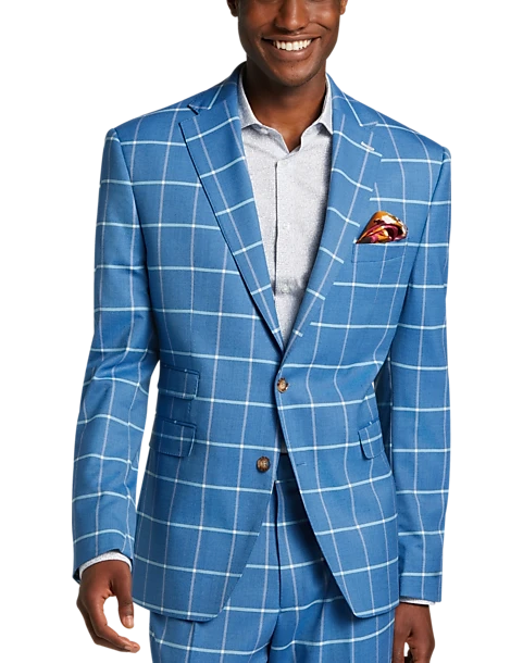 Tayion Classic Fit Suit Separates Coat, Blue & Cream Windowpane 3 Tayion Classic Fit Suit Separates Coat, Blue & Cream Windowpane