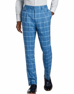 Tayion Classic Fit Suit Separates Pants, Blue & Cream Windowpane