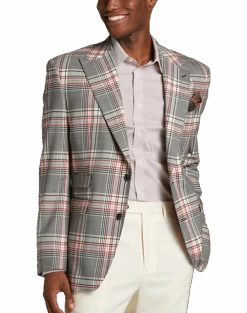 Tayion Classic Fit Suit Separates Coat, White Plaid