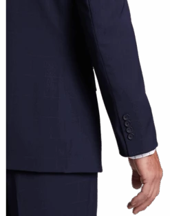 Pronto Uomo Platinum Platinum Modern Fit Suit, Navy Windowpane Plaid 7 Pronto Uomo Platinum Platinum Modern Fit Suit, Navy Windowpane Plaid -Male Clothing Store MW40 3X1E 61 PRONTO UOMO PLATINUM NAVY WINDOWPANE ALT1