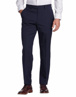 Pronto Uomo Platinum Platinum Modern Fit Suit, Navy Windowpane Plaid 8 Pronto Uomo Platinum Platinum Modern Fit Suit, Navy Windowpane Plaid -Male Clothing Store MW40 3X1E 61 PRONTO UOMO PLATINUM NAVY WINDOWPANE ALT2