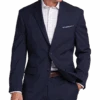 Pronto Uomo Platinum Platinum Modern Fit Suit, Navy Windowpane Plaid -Male Clothing Store MW40 3X1E 61 PRONTO UOMO PLATINUM NAVY WINDOWPANE MAIN