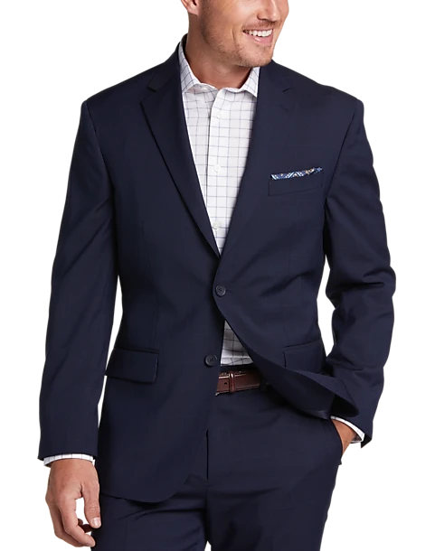 Pronto Uomo Platinum Platinum Modern Fit Suit, Navy Windowpane Plaid 3 Pronto Uomo Platinum Platinum Modern Fit Suit, Navy Windowpane Plaid