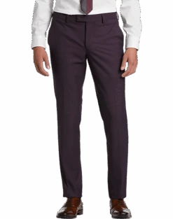 Egara Skinny Fit Suit Separates Dress Pants, Plum Tic